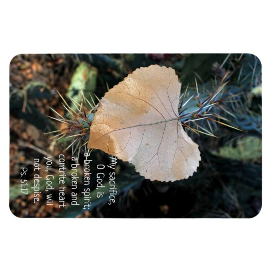 Psalm Broken und Kontrite Herz Leaf Magnet (Horizontal)