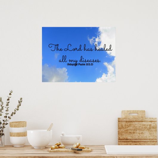 Psalm Christliche Heilbejahung Der Herr hat Poster (Küche)