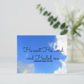 Psalm Christliche Heilbejahung Er schickte seine Postkarte (Stehend Vorderseite)