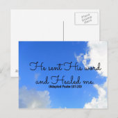 Psalm Christliche Heilbejahung Er schickte seine Postkarte (Vorne/Hinten)