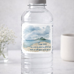 Psalm Der Tag Bewölkte Strandszene Quadratischer Aufkleber