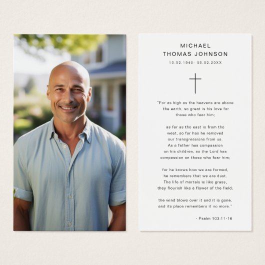 Psalm-Foto-Gebetskarte (Vorne & Hinten)