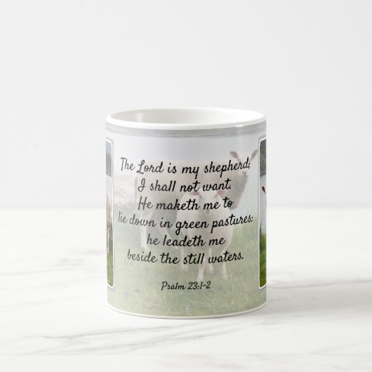 Psalm für Schafe und Lämmer 23 Kaffeetasse (Mittel)