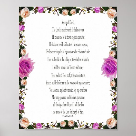 Psalm, Lila Blüte, Werteplakat (Matte) Poster (Vorne)