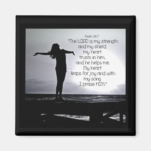 Psalm Lord ist mein Zitat aus der Kraftbibel Schwa Magnet (Vorne)