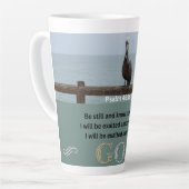 Psalm-Meldung - Psalm 46-10 - Latte-Tasse Milchtasse (Linke Ecke)