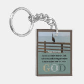 Psalm-Meldung - Psalm 46-10 - quadratisch Schlüsselanhänger (Vorderseite links)