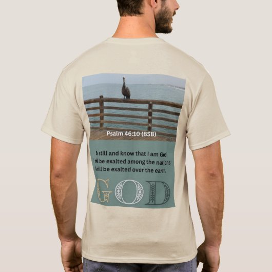 Psalm-Meldung - Psalm 46-10 - Short Sleeve Tan T-Shirt (Rückseite)