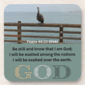 Psalm-Meldung - Psalm 46-10 - Square Getränkeuntersetzer (Vorderseite)