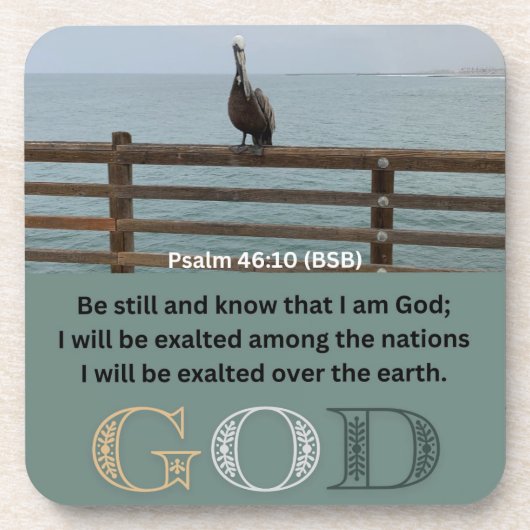 Psalm-Meldung - Psalm 46-10 - Square Getränkeuntersetzer (Vorderseite)