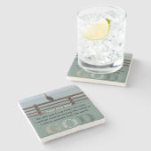 Psalm-Meldung - Psalm 46-10 - Square Stone Unterse Steinuntersetzer (Seitenansicht)