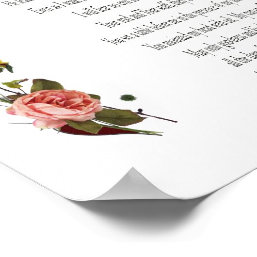 Psalm, Rose Blume, Werteplakat (Matte) Poster (Ecke)