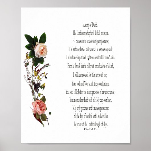 Psalm, Rose Blume, Werteplakat (Matte) Poster (Vorne)