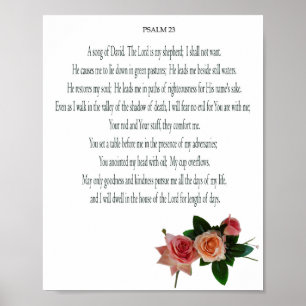 Psalm, Rose Blume, Werteplakat (Matte) Poster