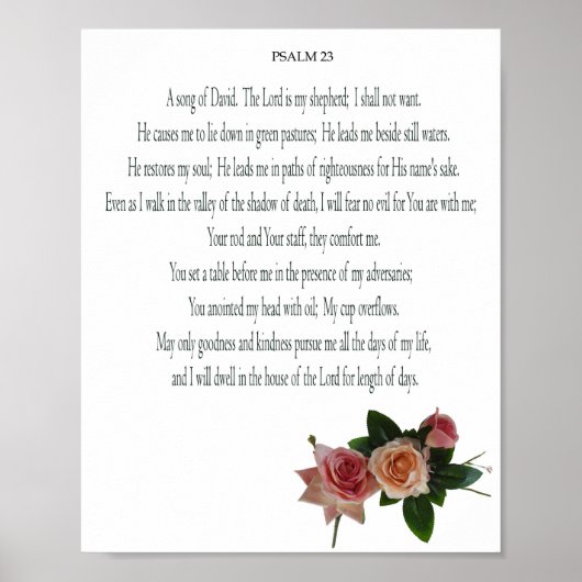 Psalm, Rose Blume, Werteplakat (Matte) Poster (Vorne)