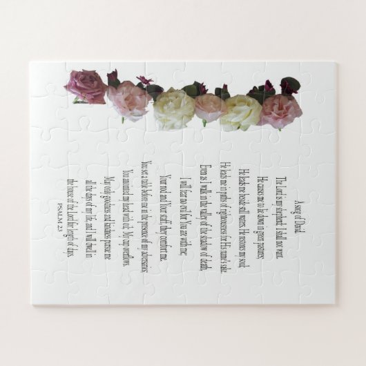 Psalm, Rose Weiße Blume, herausforderndes Puzzle (Horizontal)