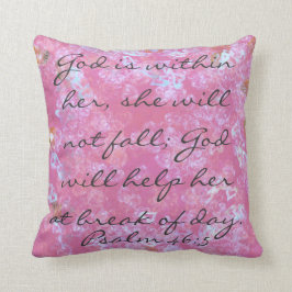 Psalm-Schrift Gott ist innerhalb ihres Kissen