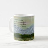 Psalm-Schrift Rustikale Gebirgslandschaft Kaffeetasse (Vorderseite Links)