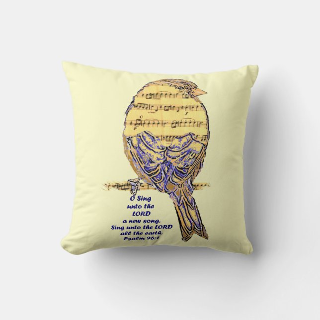 Psalm Scripting Inspiration Zitat Bird Song Kissen (Vorderseite)