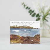 Psalm Scripture Prayer Card Ocean Watercolor Postkarte (Stehend Vorderseite)