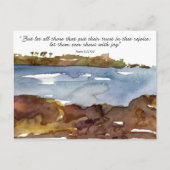 Psalm Scripture Prayer Card Ocean Watercolor Postkarte (Vorderseite)
