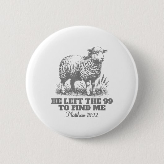 Psalm Verließ er die 99, um mich Jesus Christlich  Button (Vorderseite)