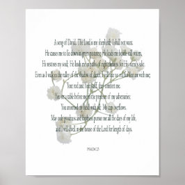 Psalm, Weiße Blume, Werteplakat (Matte) Poster