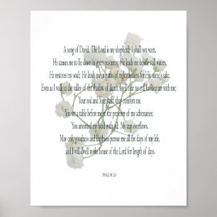 Psalm, Weiße Blume, Werteplakat (Matte) Poster