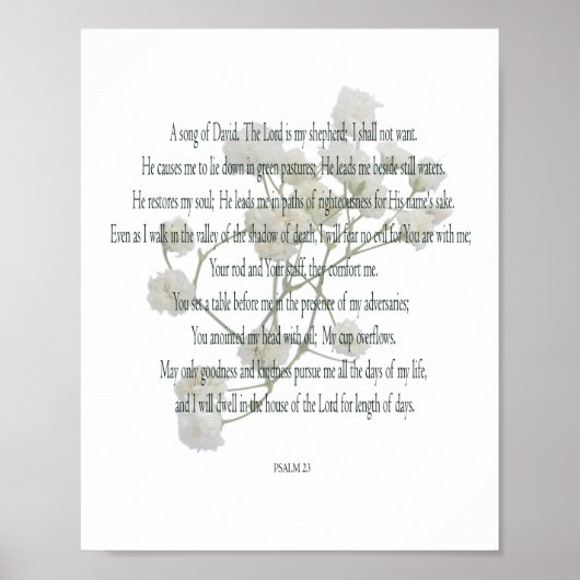 Psalm, Weiße Blume, Werteplakat (Matte) Poster (Vorne)