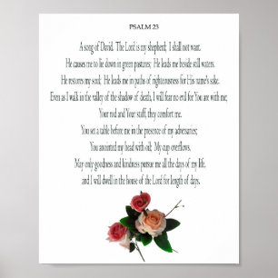 Psalm, Weiße Blume, Werteplakat (Matte) Poster