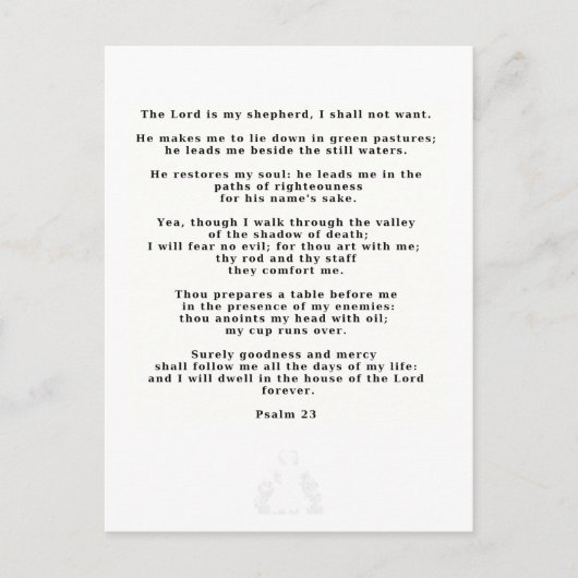 Psalm White Wedding Silhouette Card Postkarte (Vorderseite)