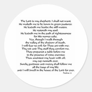 Psalme 23 runder aufkleber