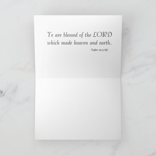 Psalmen 115:15 mit Blumengrüßkarte Karte (Innenseite)