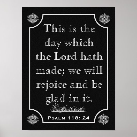Psalmen 118: 24 — Art Print Poster (Vorne)