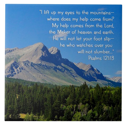 Psalmen 121:1-3 Inspiration Fliese (Vorderseite)