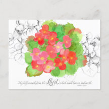 Psalmen 121 Gebet-Karte Orangene Begonia-Blume