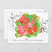 Psalmen 121 Gebet-Karte Orangene Begonia-Blume Postkarte (Vorne/Hinten)