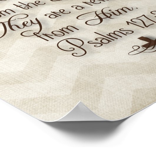 Psalmen 127:3 "Kinder sind ein Geschenk des Herrn" Poster (Ecke)