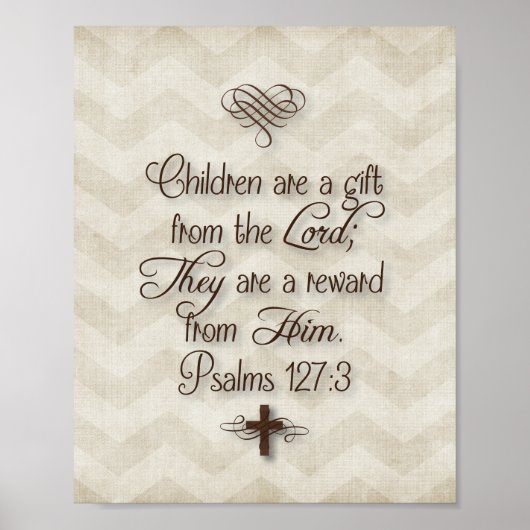 Psalmen 127:3 "Kinder sind ein Geschenk des Herrn" Poster (Vorne)