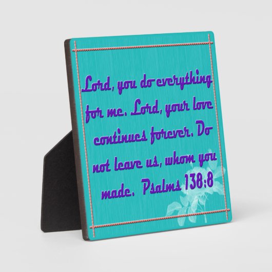 Psalmen 138:8 fotoplatte (Vorderseite)