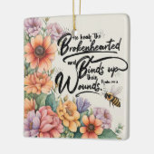 Psalmen 147:3 Christliches Bibelverse-Bild Keramikornament (Links)