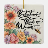 Psalmen 147:3 Christliches Bibelverse-Bild Keramikornament (Rückseite)