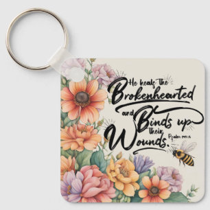 Psalmen 147:3 Christliches Bibelverse-Bild Schlüsselanhänger