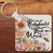 Psalmen 147:3 Christliches Bibelverse-Bild Schlüsselanhänger (Vorderseite)