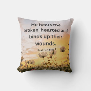 Psalmen 147:3 Er heilt die gebrochenen Herzen und Kissen