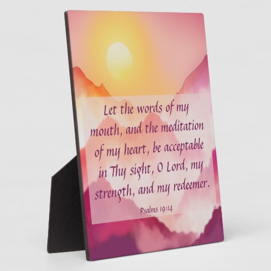 Psalmen 19:14 Plaque Fotoplatte (Seite)