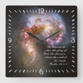 Psalmen 19 Inspiration Quadratische Wanduhr (Vorderseite)