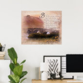 Psalmen 1:1-3 Gesegnet ist der Mann - Ermutigung Poster (Heimbüro)