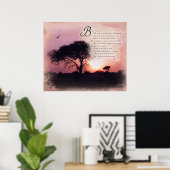 Psalmen 1:1-3 Gesegnet ist der Mann - Ermutigung Poster (Heimbüro)