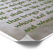 Psalmen 1:1-3 Schrift Drucken Poster (Ecke)